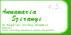 annamaria sziranyi business card